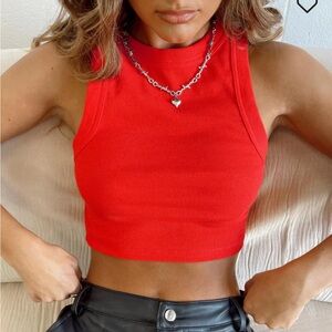 Princess Polly Organic Classic Tank Top Red